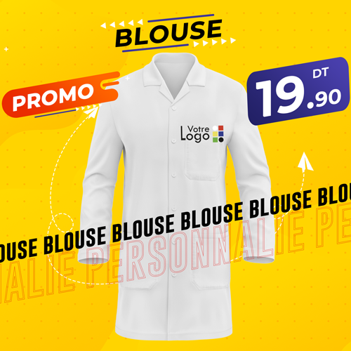 blouse personnalisé tunisie impression broderie tenue de travail